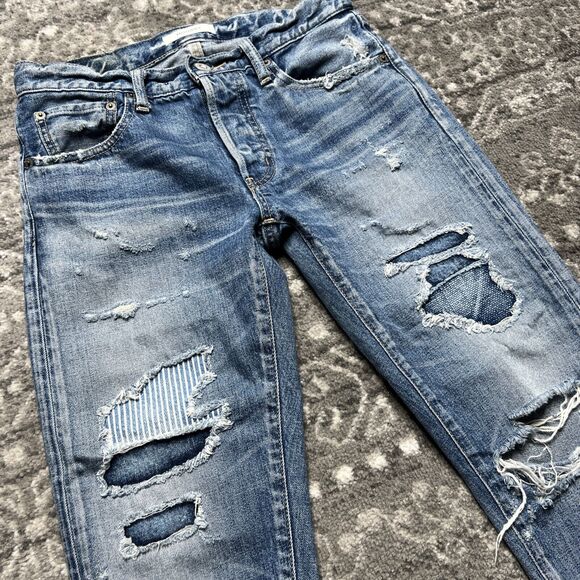 Moussy Vintage Bowie Selvedge Patch Tapered Straight Jeans Womens Size 26 - Picture 3 of 14
